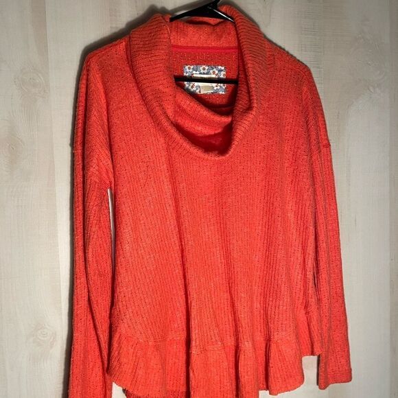 NWT Maeve Winterscape thermal rivers sweater orange cowl neck, size XS - Picture 4 of 16